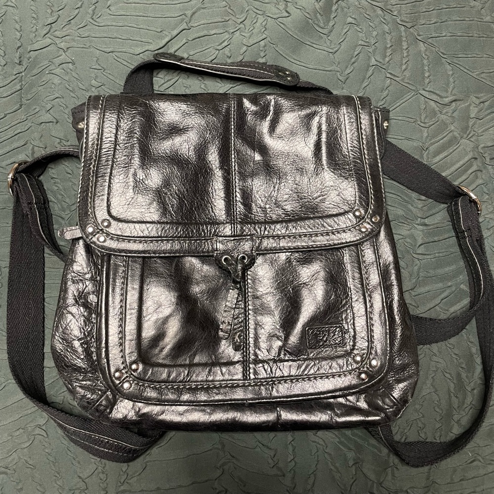 SAK Black Leather Crossover Bag / Backpack